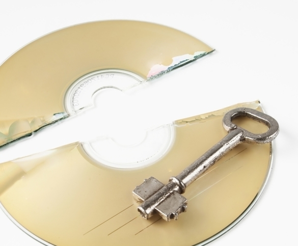 Cracked CD with a Key